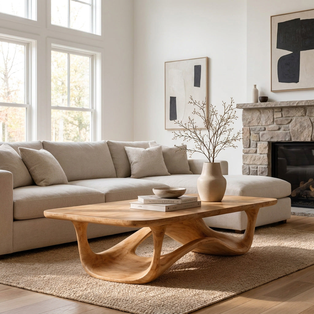 Contemporary Sculptural Coffee Table For Living Room